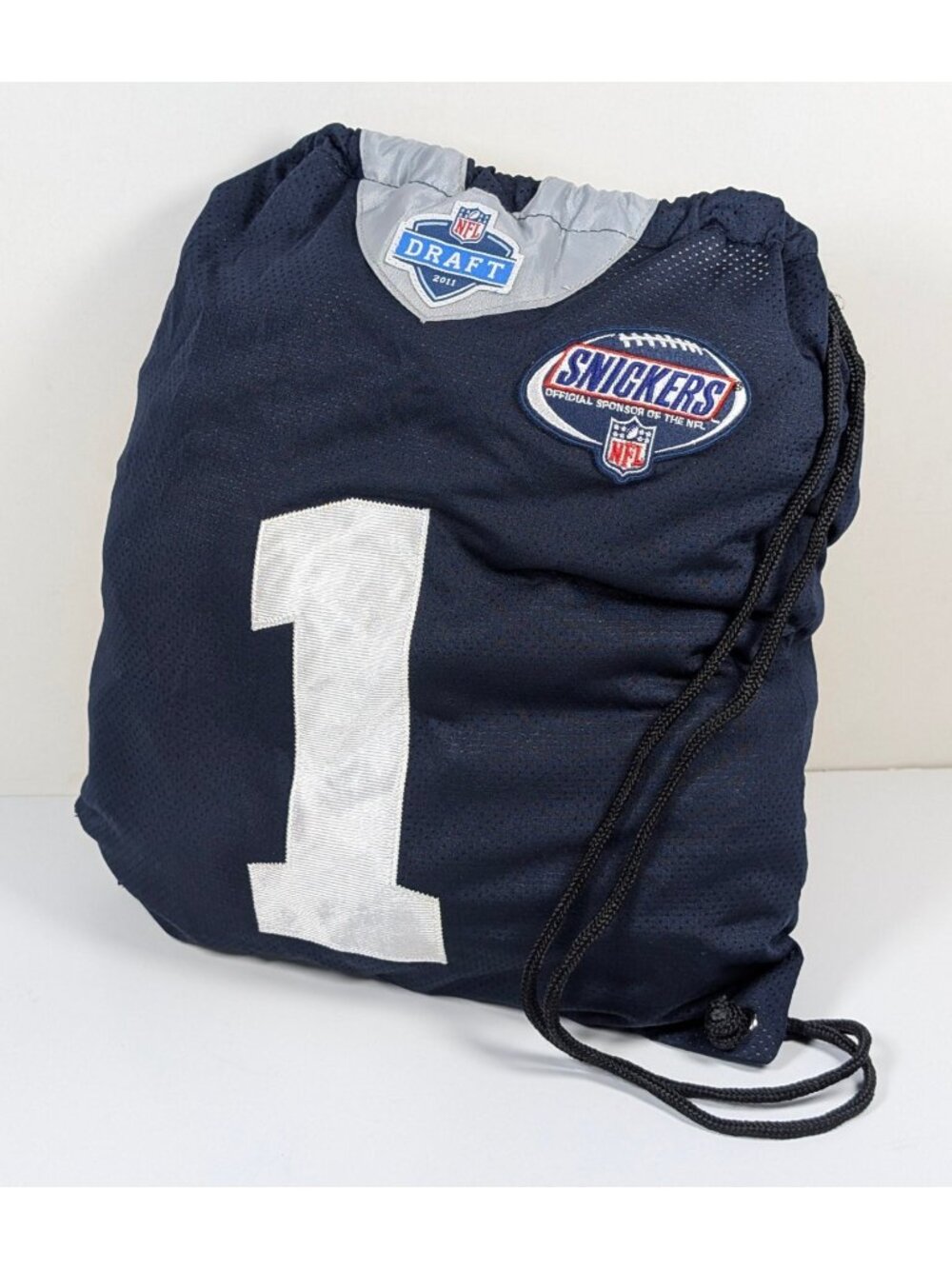 2011 NFL Draft Drawstring Bag Snickers Blue Swag Backpack Football Lightweight